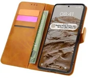 Etui i futerały do telefonów - Bizon Etui z klapką Case Pocket do Xiaomi Redmi Note 14 Pro 5G / Poco X7, brązowe - miniaturka - grafika 1