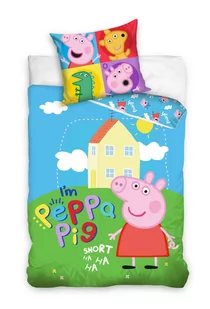 Dziecięca pościel bawełniana Świnka Peppa Ja jestem Peppa, 140 x 200 cm, 70 x 90 cm - Pościel dla dzieci - miniaturka - grafika 1