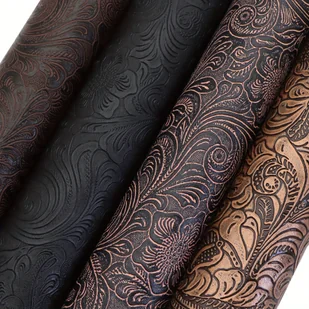 4szt Bump Textured Faux Leather Set Swirls 20x33cm Arkusze syntetycznej skóry na kolczyki, torby, etui na telefon, piórnik, portfel, torebki, - Inne - miniaturka - grafika 1