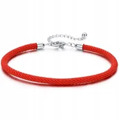 Bransoletki - Bransoletka do CHARMS koralików srebro pr 925 czerwony sznurek beads - miniaturka - grafika 1