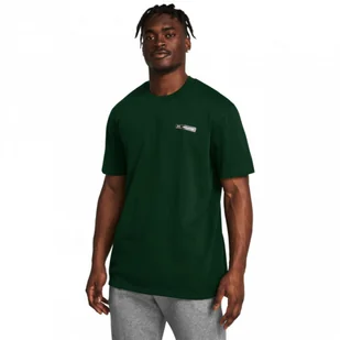 Męski t-shirt z nadrukiem Under Armour UA HW Armour Label SS - zielony - UNDER ARMOUR - Koszulki sportowe męskie - miniaturka - grafika 1