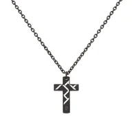 Naszyjniki męskie - Police PJ26478PSU.02 Męski naszyjnik z zawieszką w kształcie krzyża Munnar - miniaturka - grafika 1