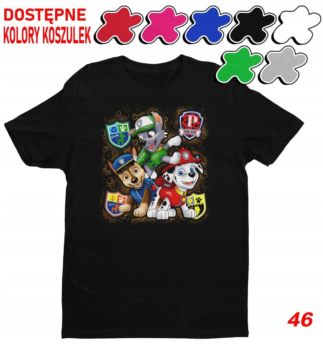 Dziecięca Koszulka Z Nadrukiem Psi Patrol Duży Wybór -L 146-152