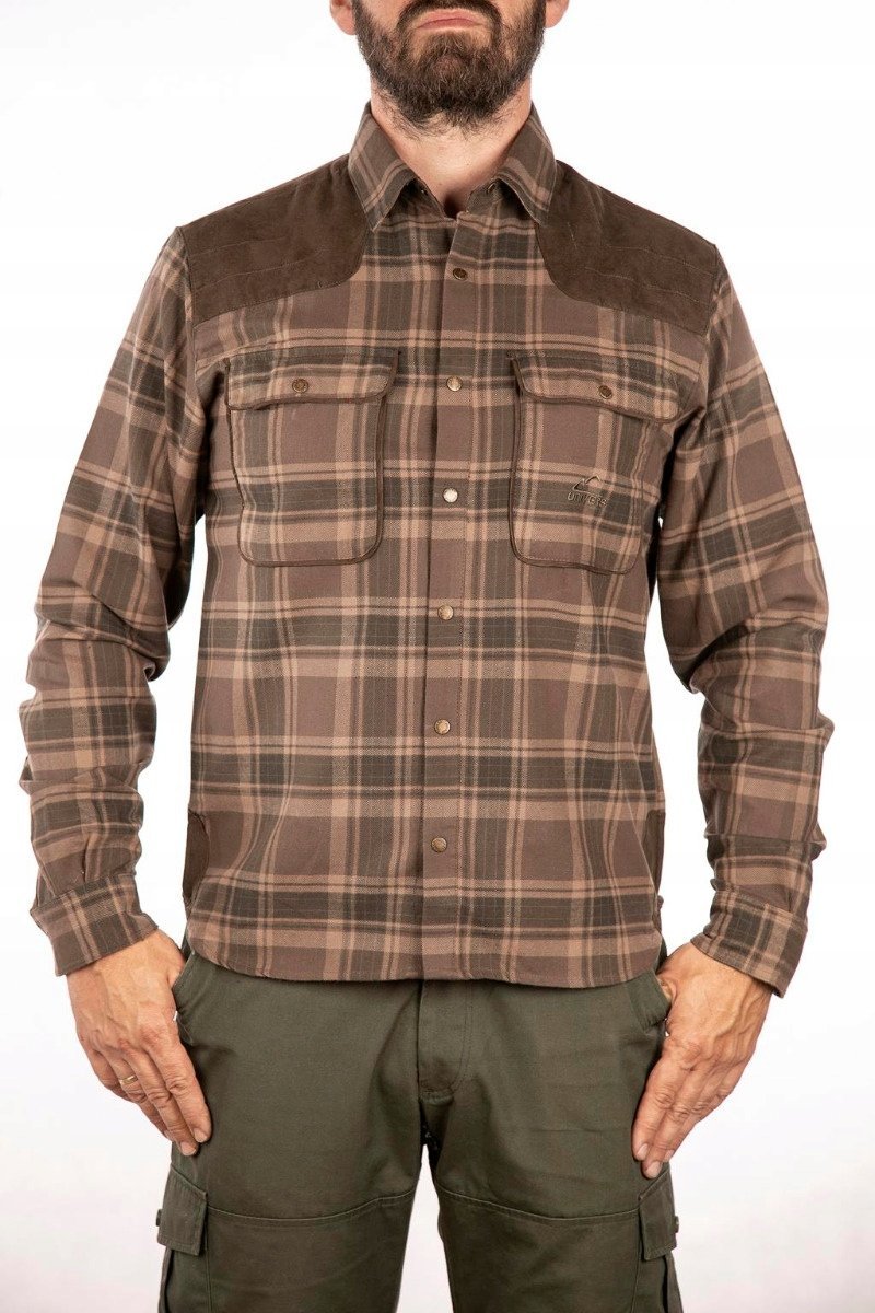 KOSZULA FLANELOWA UNIVERS 94092 - Jasnobrązowy-2XL