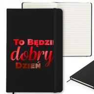 Planery - Czarny NOTES w Linię z Gumką To Będzie Dobry Dzień BŁYSZCZĄCE Wzory RED - miniaturka - grafika 1