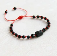 Bransoletki - Ochronna bransoletka - czarny turmalin, onyks mat - miniaturka - grafika 1