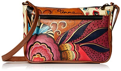 Anuschka Anna damska Anuschka ręcznie malowana skóra damski mini szeroki crossbody Anna autorstwa Anuschka ręcznie malowany skórzany damski mini szeroki crossbody, - Tribal Potpourri - Rozmiar Uniwersalny