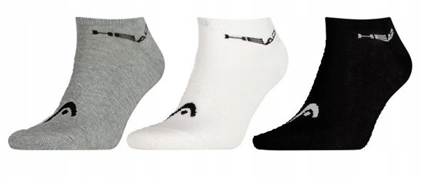 Head Skarpetki SNEAKER 3pak szare,czarne,białerozmiar 35-38