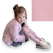 Rajstopy dziecięce - Dziewczęce rajstopy z mikrofibry w groszki 40 DEN Knittex Gosia Brudny Róż - miniaturka - grafika 1