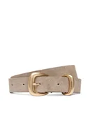 Paski - Calvin Klein Pasek Damski 2Piece Suede Strap 25Mm LV04F7065G Beżowy - miniaturka - grafika 1