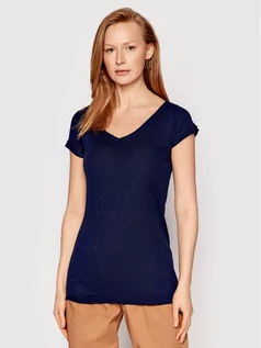 Koszulki i topy damskie - Sisley T-Shirt 3TNHL4007 Granatowy Regular Fit - grafika 1