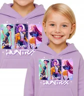 Moda i Uroda OUTLET - HUNTRIX K-POP DEMON HUNTERS BLUZA Z KAPTUREM CIEPŁA 128 fioletowa lawendowa - miniaturka - grafika 1