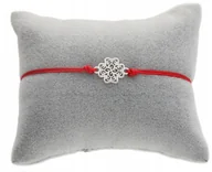 Bransoletki - Bransoletka sznurkowa z koniczynką ażurową na szczęście SREBRO 925 - miniaturka - grafika 1