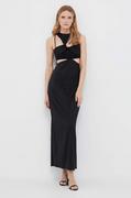 Sukienki - Calvin Klein sukienka kolor czarny maxi rozkloszowana - miniaturka - grafika 1