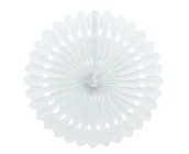 Balony i akcesoria - Rozeta dekoracyjna, biała,  wys. 40 cm - miniaturka - grafika 1