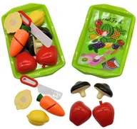 Zabawy w naśladowanie dorosłych - Zestaw dla dzieci WARZYWA i OWOCE do krojenia na RZEP zabawkowe TACKA NÓŻ - miniaturka - grafika 1