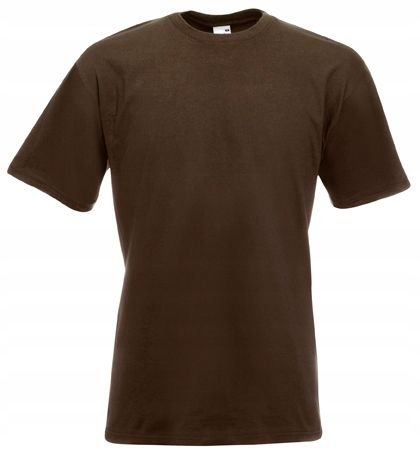 T-shirt Gruba Koszulka Męska 100% Bawełna Fruit Loom 610440 BRĄZOWY XL