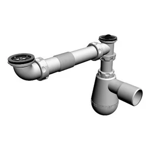 Syfon zlewozmywakowy 2-komorowy butelkowy, odejście proste Ø50 - Syfony - miniaturka - grafika 1