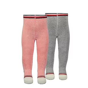 Tommy Hilfiger Legginsy dziecięce Global Stripe Tights uniseks, Różowy/off White, 62-68 - Legginsy - miniaturka - grafika 1