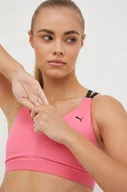 Bielizna sportowa damska - Puma biustonosz sportowy Elite kolor różowy gładki - miniaturka - grafika 1