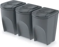 Kosze na śmieci - Kosz na śmieci Prosperplast Sortibox do segregacji 3 x 35L szary IKWB35S3-405U - miniaturka - grafika 1