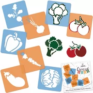 Zabawki kreatywne - szablony do rysowania dla dzieci (8 szt.) // WARZYWA - miniaturka - grafika 1