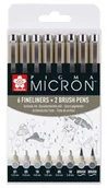 Markery permanentne - Zestaw cienkopisów Pigma Micron - Sakura - 8 szt. - miniaturka - grafika 1