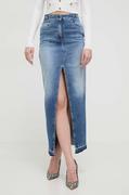 Spódnice - Elisabetta Franchi spódnica jeansowa kolor niebieski maxi ołówkowa - miniaturka - grafika 1