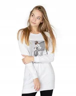 Bluzy damskie - Długa Bluza Tunika Damska Bawełniana 242-02 r L - miniaturka - grafika 1