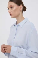 Koszule damskie - Tommy Hilfiger koszula damska kolor niebieski relaxed z kołnierzykiem klasycznym - miniaturka - grafika 1