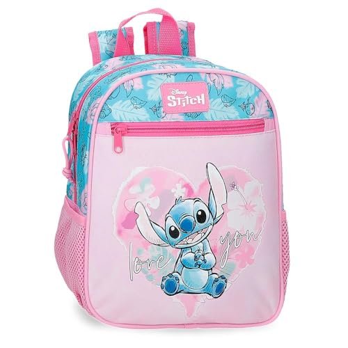 Joumma Disney Heart Stitch Plecak szkolny Różowy 23x28x10 cms 6,44L Poliester, Różowy kolor, Talla única, plecak szkolny
