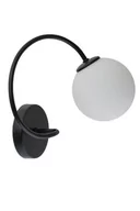 Lampy ścienne - Sigma czarno-biała lampa ścienna 33367 MOLY nowoczesny czarny kinkiet klosz biała kula 33367 - miniaturka - grafika 1