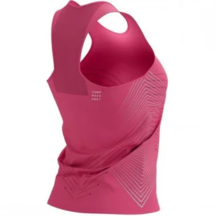 COMPRESSPORT Koszulka biegowa damska  PERFORMANCE SINGLET hot pink/aqua - Koszulki sportowe damskie - miniaturka - grafika 5