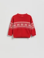 Bluzy i sweterki niemowlęce - Reserved - Sweter ze wzorem - czerwony - miniaturka - grafika 1