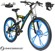 Rowery - Rower Męski Damski Górski 26" IWOBIKE Shimano MTB Tarcze Full Amory 2025 - miniaturka - grafika 1