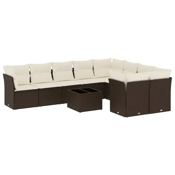 Zestaw mebli ogrodowych brązowy, rattan PE, wymiary: 62x62x69 cm, 55x62x69