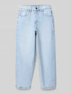 Spodnie i spodenki dla chłopców - Jeansy o szerokim kroju z wyhaftowanym logo - miniaturka - grafika 1