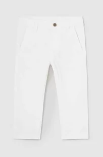 Mayoral spodnie niemowlęce kolor biały gładkie - Spodnie i spodenki dla chłopców - miniaturka - grafika 1