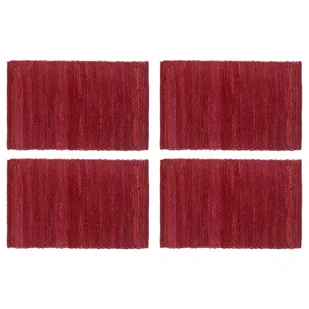 vidaXL Maty na stół, 4 szt, Chindi, gładkie, burgundowe, 30x45 cm - Obrusy i serwetki - miniaturka - grafika 1
