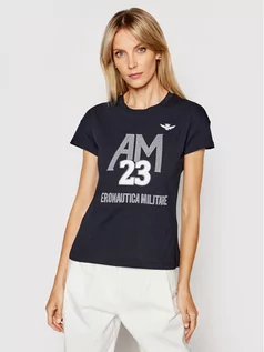 Koszulki i topy damskie - Aeronautica Militare T-Shirt 211TS1871DJ510 Granatowy Regular Fit - grafika 1