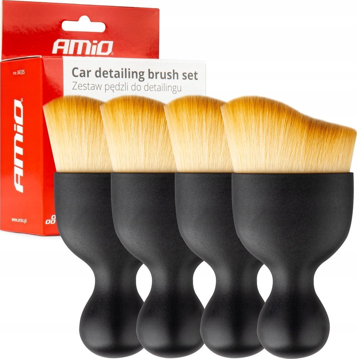 Zestaw pędzli detailingowych pędzelki detailing czyszczenie wnętrza 4 szt. amio-04335