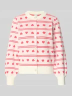 Swetry damskie - Kardigan o kroju regular fit z wyhaftowanym motywem na całej powierzchni model ‘Brielle’ - miniaturka - grafika 1