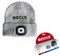 Odzież robocza - Czapka na jesień zimę z latarką 80lm USB szara ROOKS - miniaturka - grafika 1
