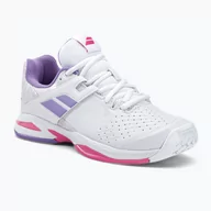 Buty sportowe męskie - Buty do tenisa dziecięce Babolat Propulse All Court white/lavender 32S23884 - miniaturka - grafika 1