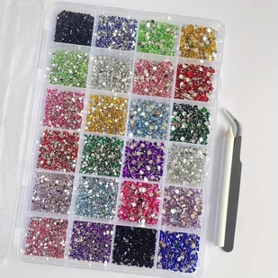 TEMU 9000 sztuk różnych 2mm-6mm błyszczących płaskich tarczek - Nail Art, dekoracja twarzy, DIY akcesoria modowe do butów, odzieży, kosmetyków i - Ozdoby do paznokci - miniaturka - grafika 1
