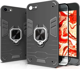 Hello Case ETUI PANCERNE DO IPHONE 7 / 8 CZARNE OBUDOWA ARMOR HOLDER RING CASE SZKŁO - Etui i futerały do telefonów - miniaturka - grafika 1