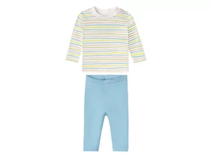 LUPILU LUPILU Komplet niemowlęcy z bawełną (bluzka + spodnie) (50/56, Paski/jasnoniebieski) 4055334288002 - Komplety dla niemowląt - miniaturka - grafika 1