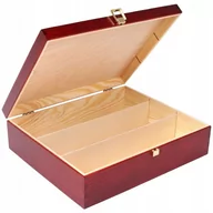 Pudełka i szkatułki - Creative Deco drewniane pudełko na 3 wina, mahoń - miniaturka - grafika 1