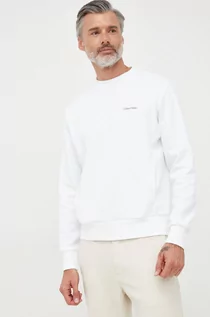 Bluzy męskie - Calvin Klein bluza męska kolor biały z nadrukiem - grafika 1