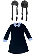 Stroje karnawałowe - SUKNIA STRÓJ WEDNESDAY ZESTAW - miniaturka - grafika 1